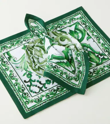 Dolce & Gabbana Casa Majolica linen placemat and napkin set | Thumbnail 3