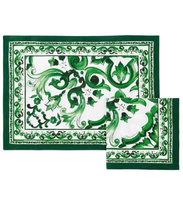 Dolce & Gabbana Casa Majolica linen placemat and napkin set
