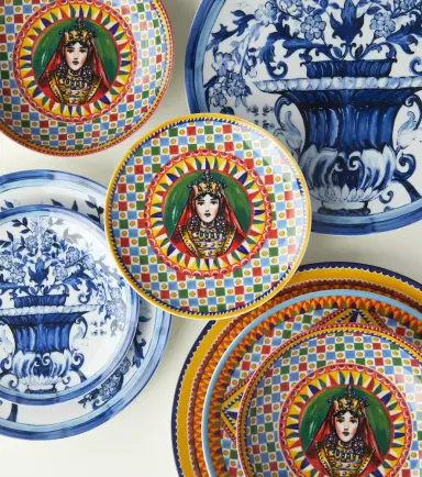 Dolce & Gabbana Casa Carretto Siciliano set of 2 dessert plates | Thumbnail 3