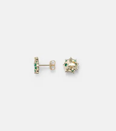 Sydney Evan Cocktail 14kt gold earrings with emeralds and diamonds | Thumbnail 2 Sydney Evan Cocktail 14kt gold earrings with emeralds and diamonds | Thumbnail 2
