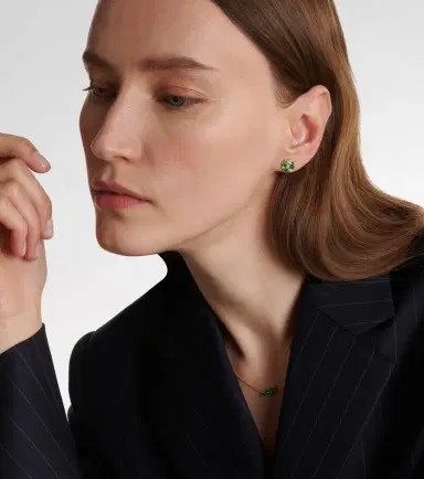 Sydney Evan Cocktail 14kt gold earrings with emeralds and diamonds | Thumbnail 4 Sydney Evan Cocktail 14kt gold earrings with emeralds and diamonds | Thumbnail 4