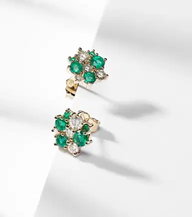 Sydney Evan Cocktail 14kt gold earrings with emeralds and diamonds | Thumbnail 5 Sydney Evan Cocktail 14kt gold earrings with emeralds and diamonds | Thumbnail 5