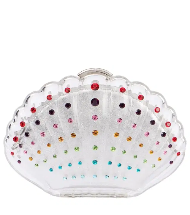 Aquazzura Crystal Shell embellished clutch