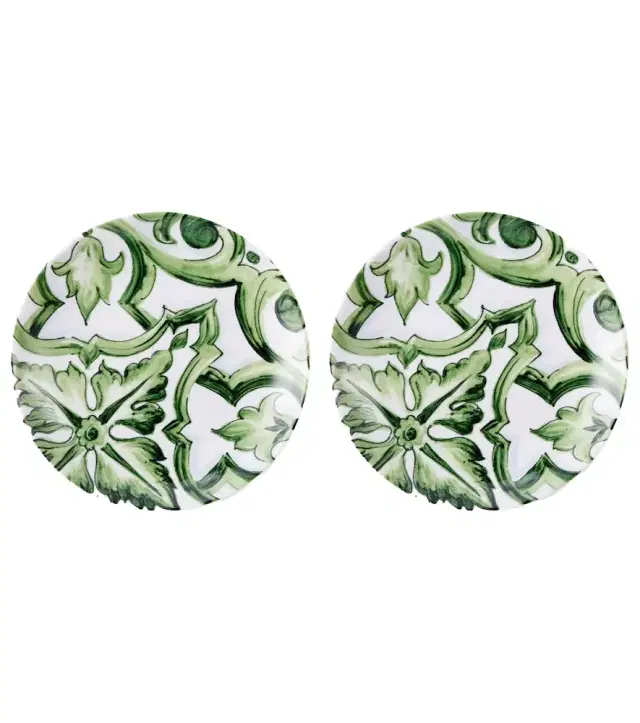 Dolce & Gabbana Casa Majolica set of 2 porcelain dessert plates
