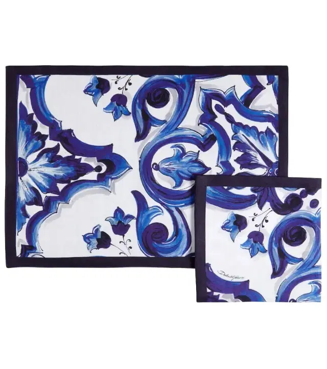 Dolce & Gabbana Casa Blu Mediterraneo linen placemat and napkin set
