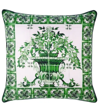 Dolce & Gabbana Casa Small printed silk twill cushion | Thumbnail 1 Dolce & Gabbana Casa Small printed silk twill cushion | Thumbnail 1