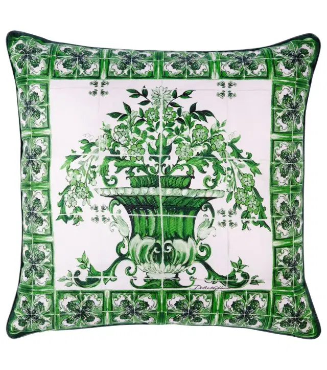 Dolce & Gabbana Casa Small printed silk twill cushion