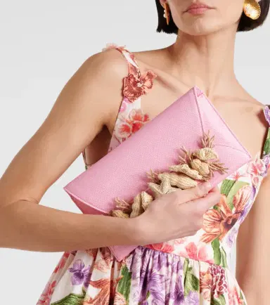 Aquazzura Marea Small raffia-trimmed clutch | Thumbnail 5