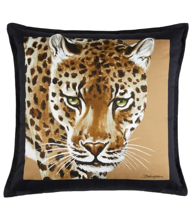 Dolce & Gabbana Casa Leopardo Small canvas cushion