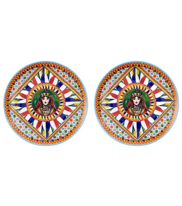 Dolce & Gabbana Casa Carretto Siciliano set of 2 dinner plates
