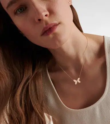 Sydney Evan Butterfly 14kt gold necklace with diamonds | Thumbnail 2