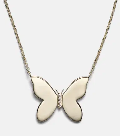 Sydney Evan Butterfly 14kt gold necklace with diamonds | Thumbnail 3