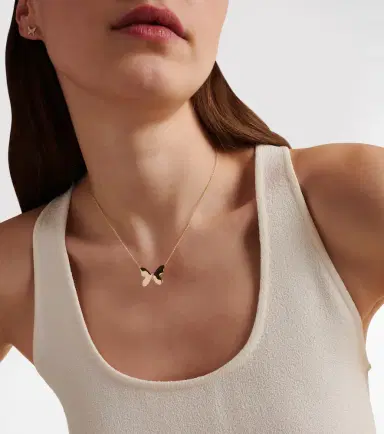 Sydney Evan Butterfly 14kt gold necklace with diamonds | Thumbnail 5