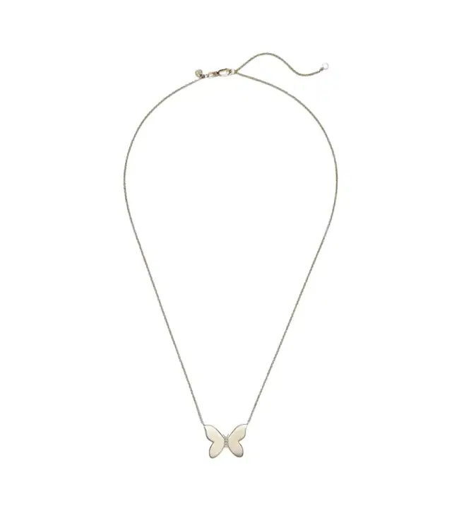 Butterfly 14kt gold necklace with diamonds