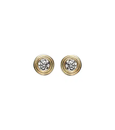 Sydney Evan Fluted 14kt gold earrings with diamonds | Thumbnail 1 Sydney Evan Fluted 14kt gold earrings with diamonds | Thumbnail 1