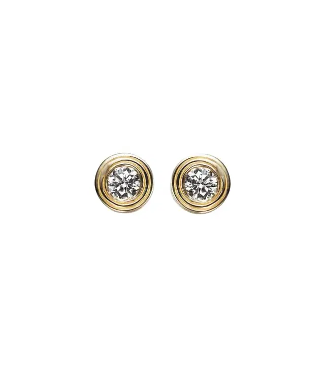 Sydney Evan Fluted 14kt gold earrings with diamonds