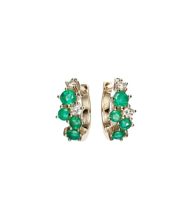 x Wicked Emerald City 14kt gold earrings with gemstones