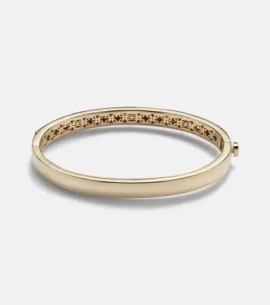 Sydney Evan Heart 14kt gold bangle with diamonds | Thumbnail 2