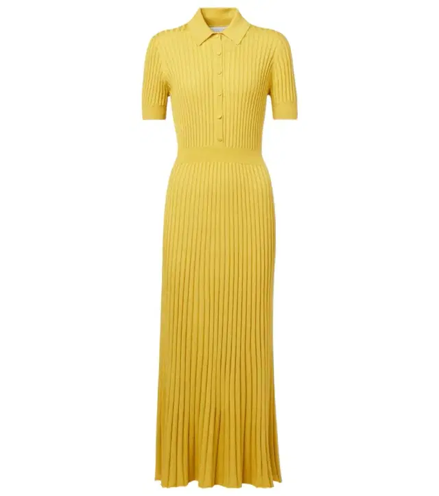 Gabriela Hearst Pleated cashmere and silk polo dress