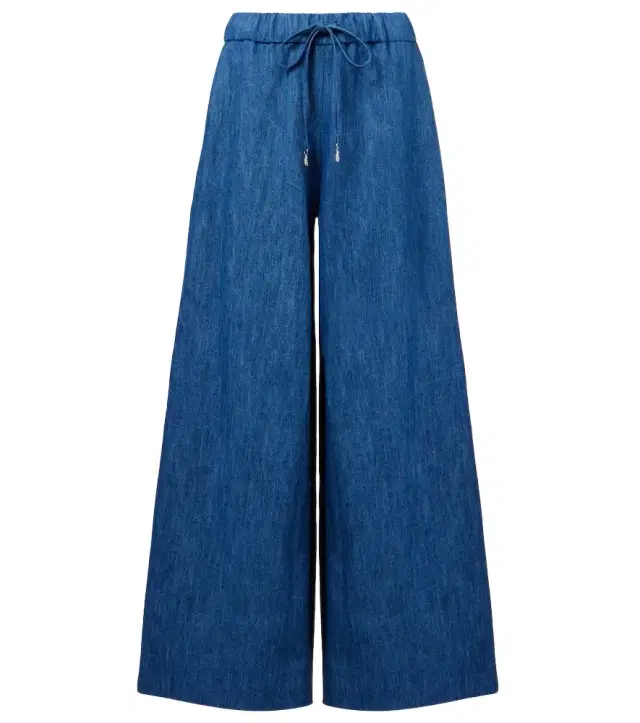 Gabriela Hearst Gelos high-rise cotton and linen wide-leg pants