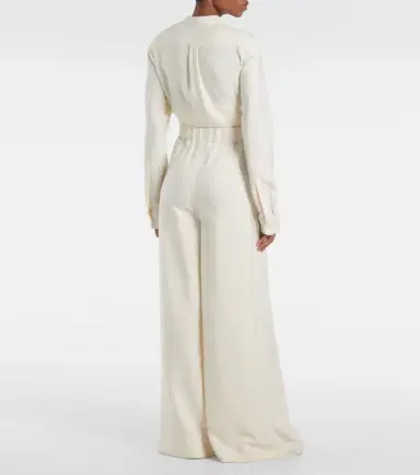 Gabriela Hearst Gelos wool and silk jacquard palazzo pants | Thumbnail 3