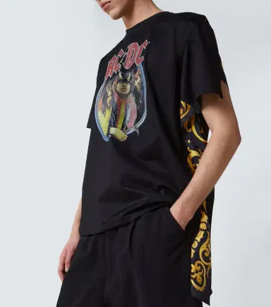 Junya Watanabe AC/DC printed caped cotton jersey T-shirt | Thumbnail 2