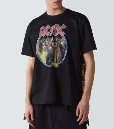 Junya Watanabe AC/DC printed caped cotton jersey T-shirt | Thumbnail 4