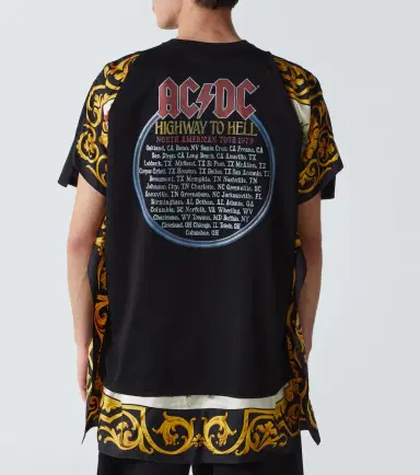 Junya Watanabe AC/DC printed caped cotton jersey T-shirt | Thumbnail 5