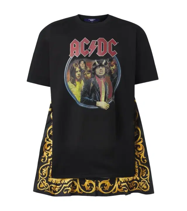 Junya Watanabe AC/DC printed caped cotton jersey T-shirt