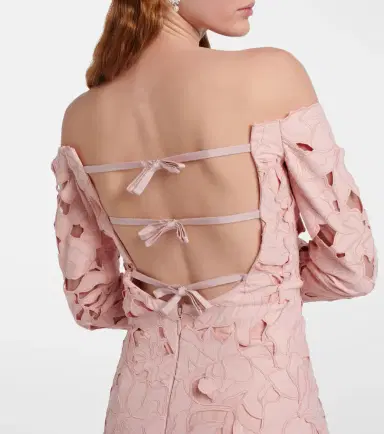 Costarellos Kasia floral off-shoulder lace gown | Thumbnail 3
