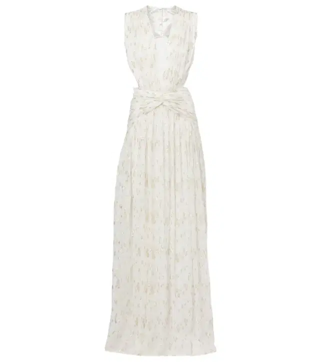 Costarellos Luccia cutout silk jacquard gown