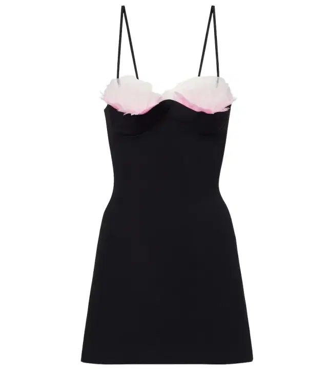 David Koma Feather-trimmed cady minidress