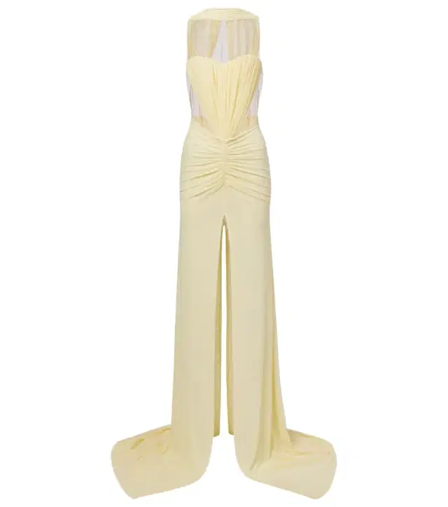 David Koma Ruched halterneck gown