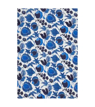 La DoubleJ Wildbird Blu Medium linen tablecloth | Thumbnail 1