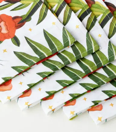 La DoubleJ Large set of 6 floral napkins | Thumbnail 4