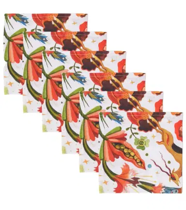 La DoubleJ Large set of 6 floral napkins | Thumbnail 1