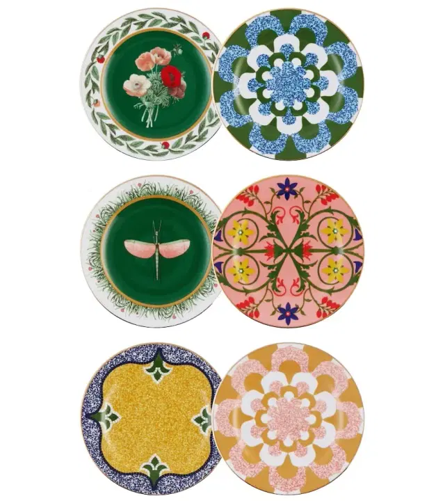 La DoubleJ Libellula set of 6 dessert plates