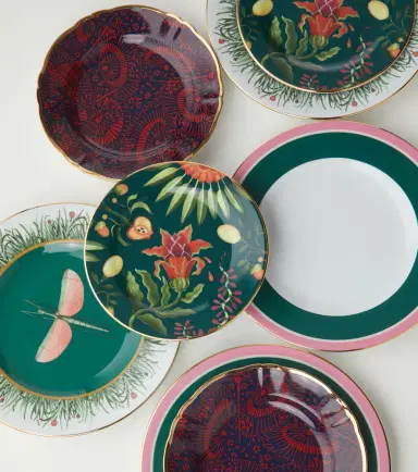 La DoubleJ Libellula set of 2 porcelain dinner plates | Thumbnail 3