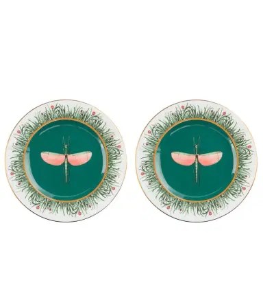 La DoubleJ Libellula set of 2 porcelain dinner plates | Thumbnail 1