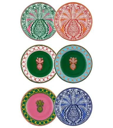 La DoubleJ Pineapple set of 6 dessert plates | Thumbnail 1
