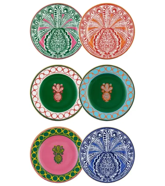 La DoubleJ Pineapple set of 6 dessert plates