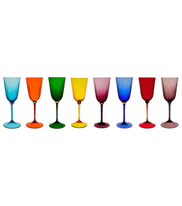 La DoubleJ Rainbow set of 8 wine glasses