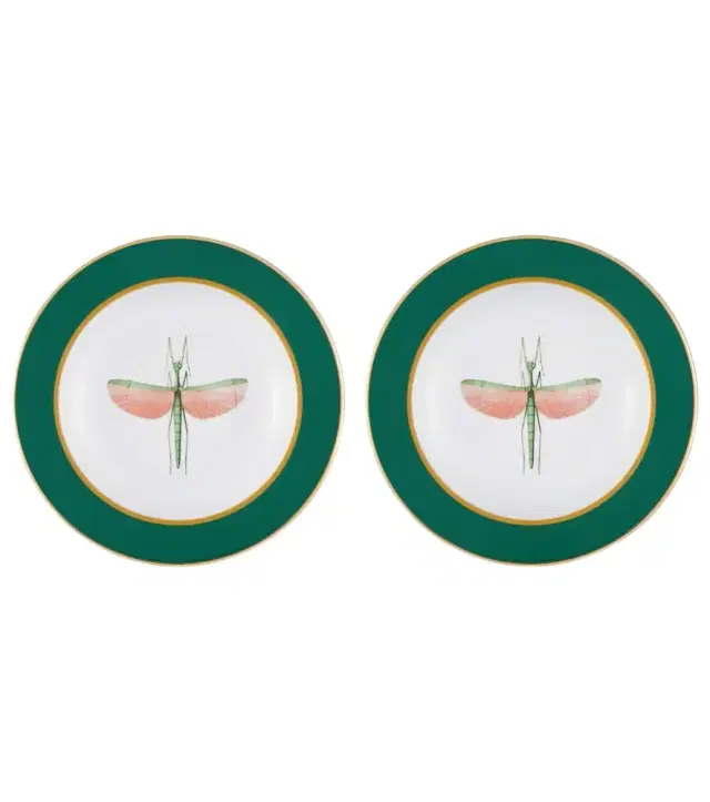 La DoubleJ Libellula set of 2 porcelain soup plates