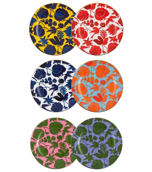 La DoubleJ Wildbird set of 6 dessert plates