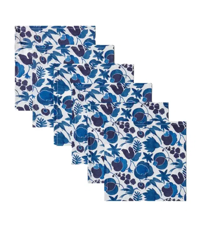 La DoubleJ Large set of 6 floral napkins