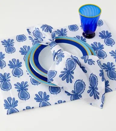 La DoubleJ Pineapple Blu set of two tablemats | Thumbnail 3