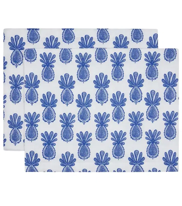 La DoubleJ Pineapple Blu set of two tablemats