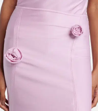 Coperni Floral-appliqué satin midi skirt | Thumbnail 4 Coperni Floral-appliqué satin midi skirt | Thumbnail 4