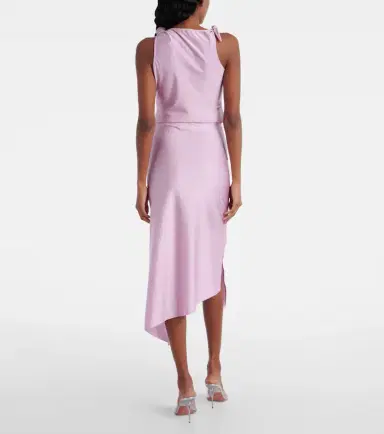 Coperni Floral-appliqué satin midi skirt | Thumbnail 5 Coperni Floral-appliqué satin midi skirt | Thumbnail 5