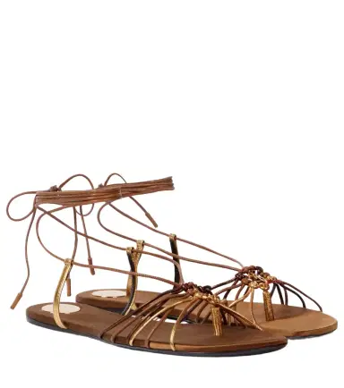 Saint Laurent Babylone Cassandre leather sandals | Thumbnail 1 Saint Laurent Babylone Cassandre leather sandals | Thumbnail 1